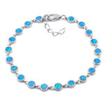 bracelet à opale bleue en argent 925